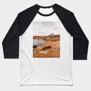 Sunset Cliffs and Palm Trees, California - Travel Photography Baseball T-Shirt
